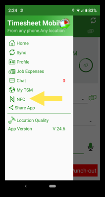 Programming and using NFC tags – Timesheet Mobile