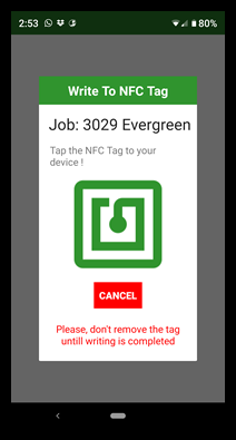 Programming and using NFC tags – Timesheet Mobile