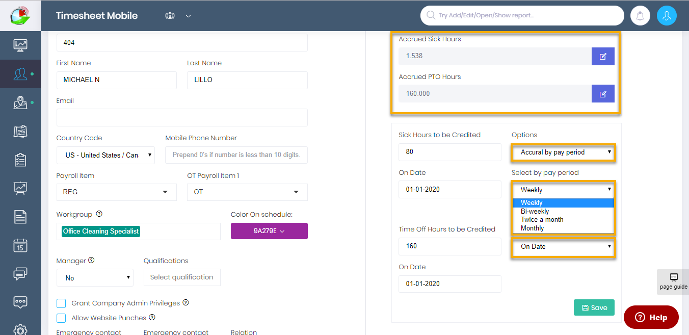 Sick Time and Time Off Tracking and Accrual – Timesheet Mobile